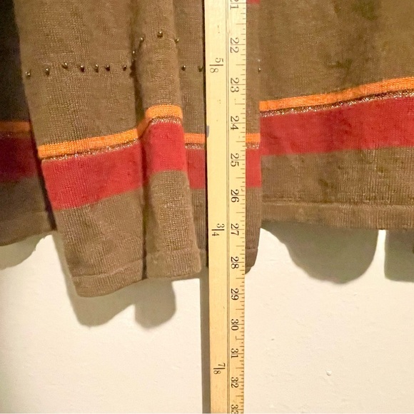 Alfred Dunner Women's Striped Sweater - Red and Tan - Picture 8 of 8